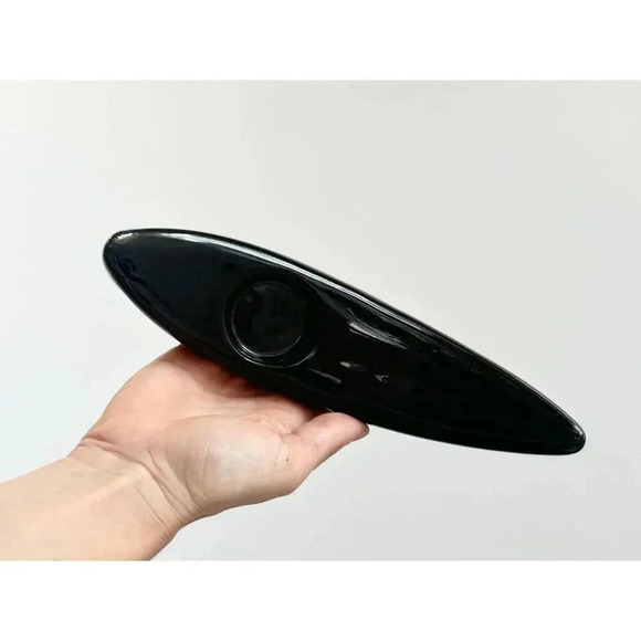 Awesome Postmodern Crescent Moon MCM Retro Black Glazed Ceramic Candle Holder - Picture 4 of 9